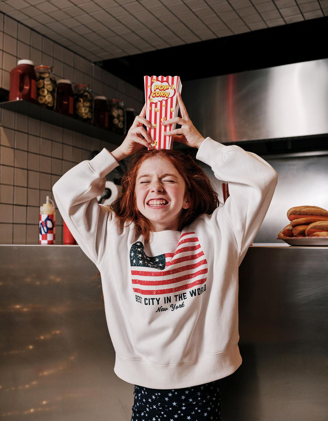 Sweatshirt de Felpa, Menina, Branco