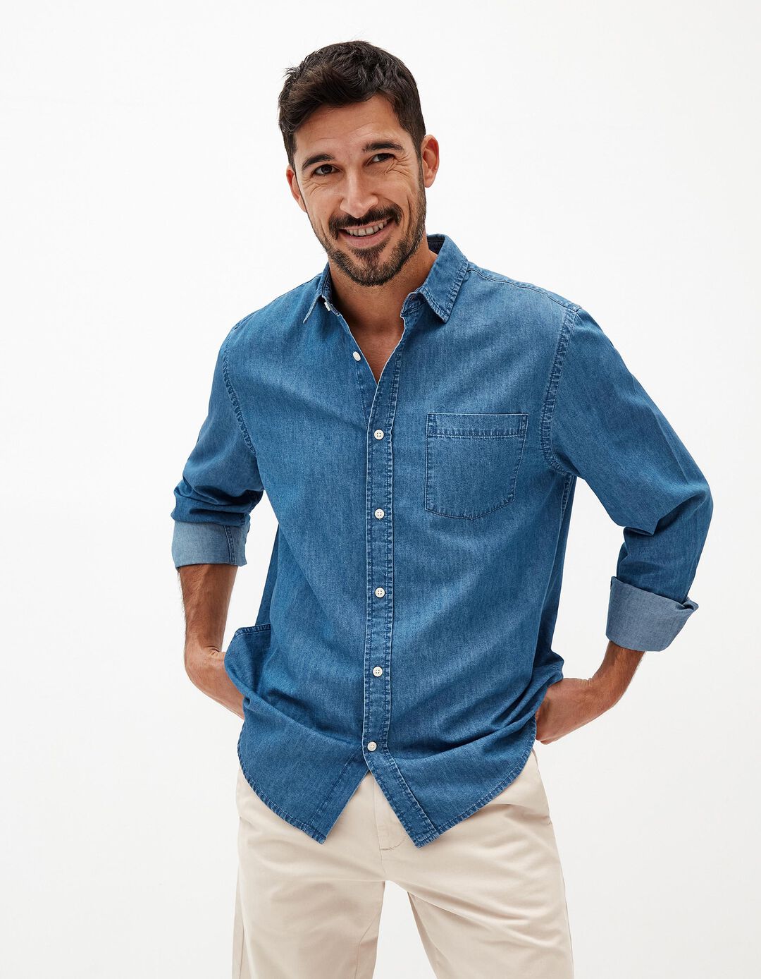 Camisa de Ganga, Homem, Azul