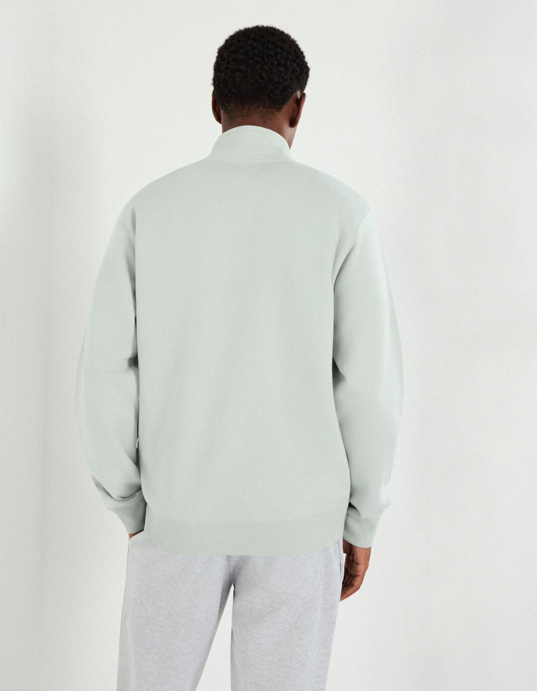 Sweatshirt com Fecho, Homem, Verde Claro