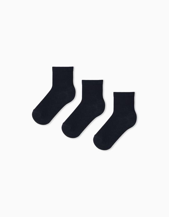 Comprar Online Pack 3 Pares de Meias, Criança, Azul Escuro