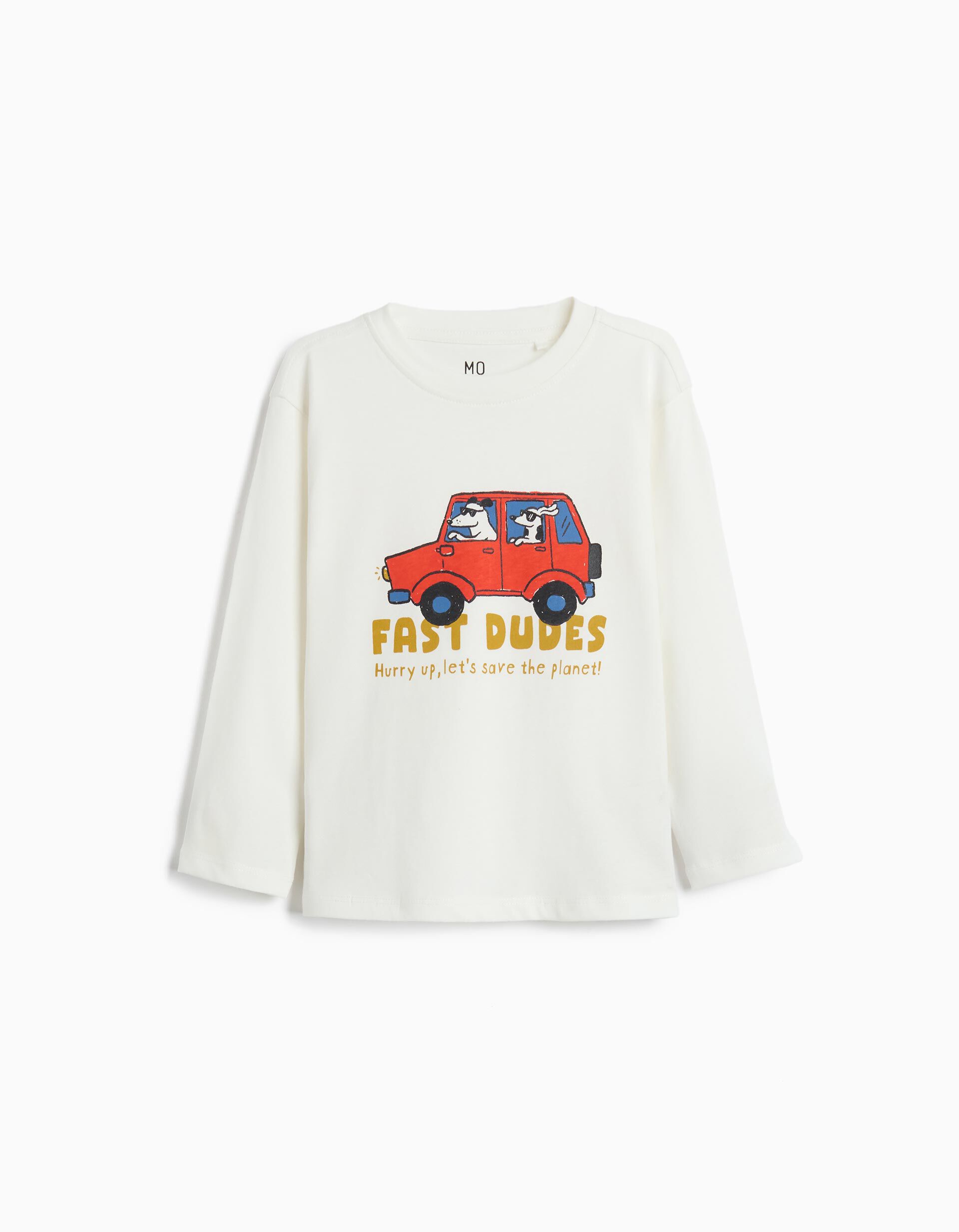 Comprar Online T-shirt De Manga Comprida, Menino, Branco