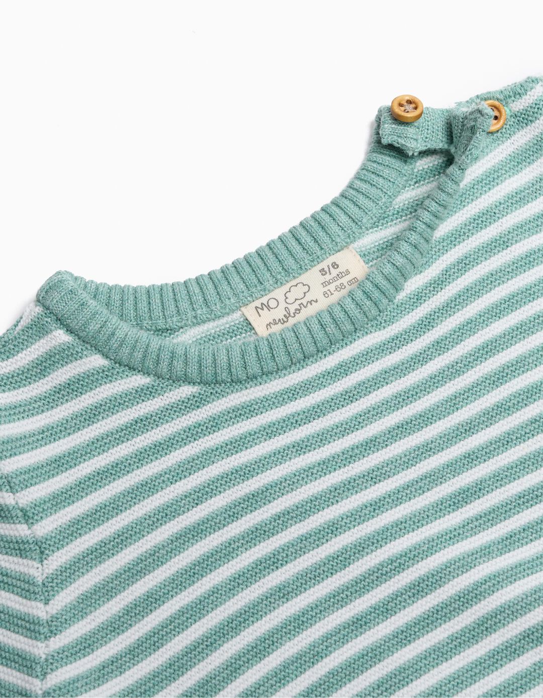 Camisola de Malha Riscas, Recém-nascido, Verde Claro