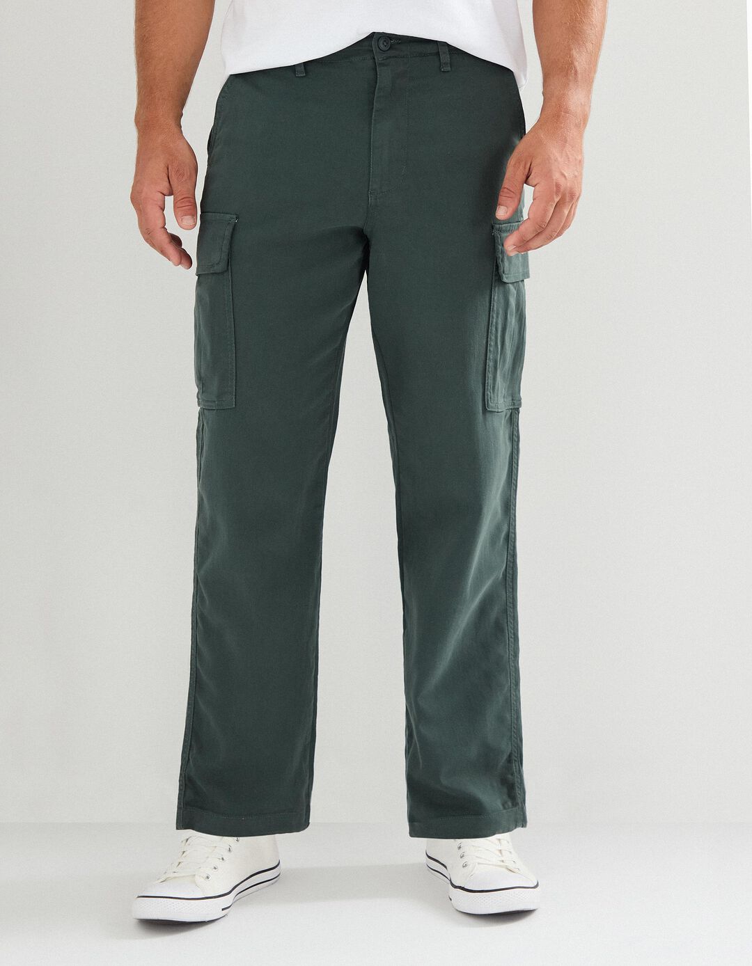 Calças Cargo, Homem, Verde