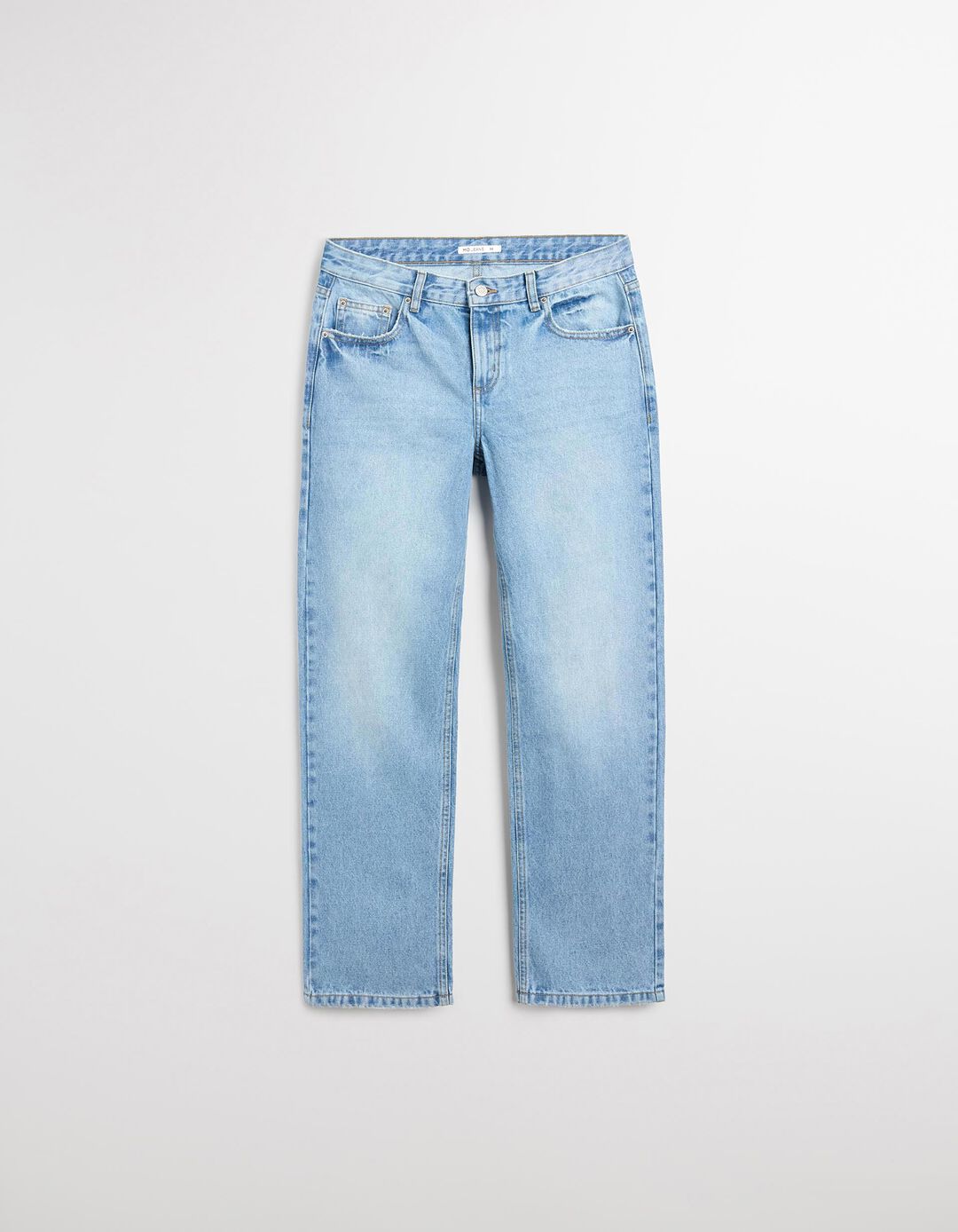 Calças de Ganga 'Straight Fit', Mulher, Azul Claro