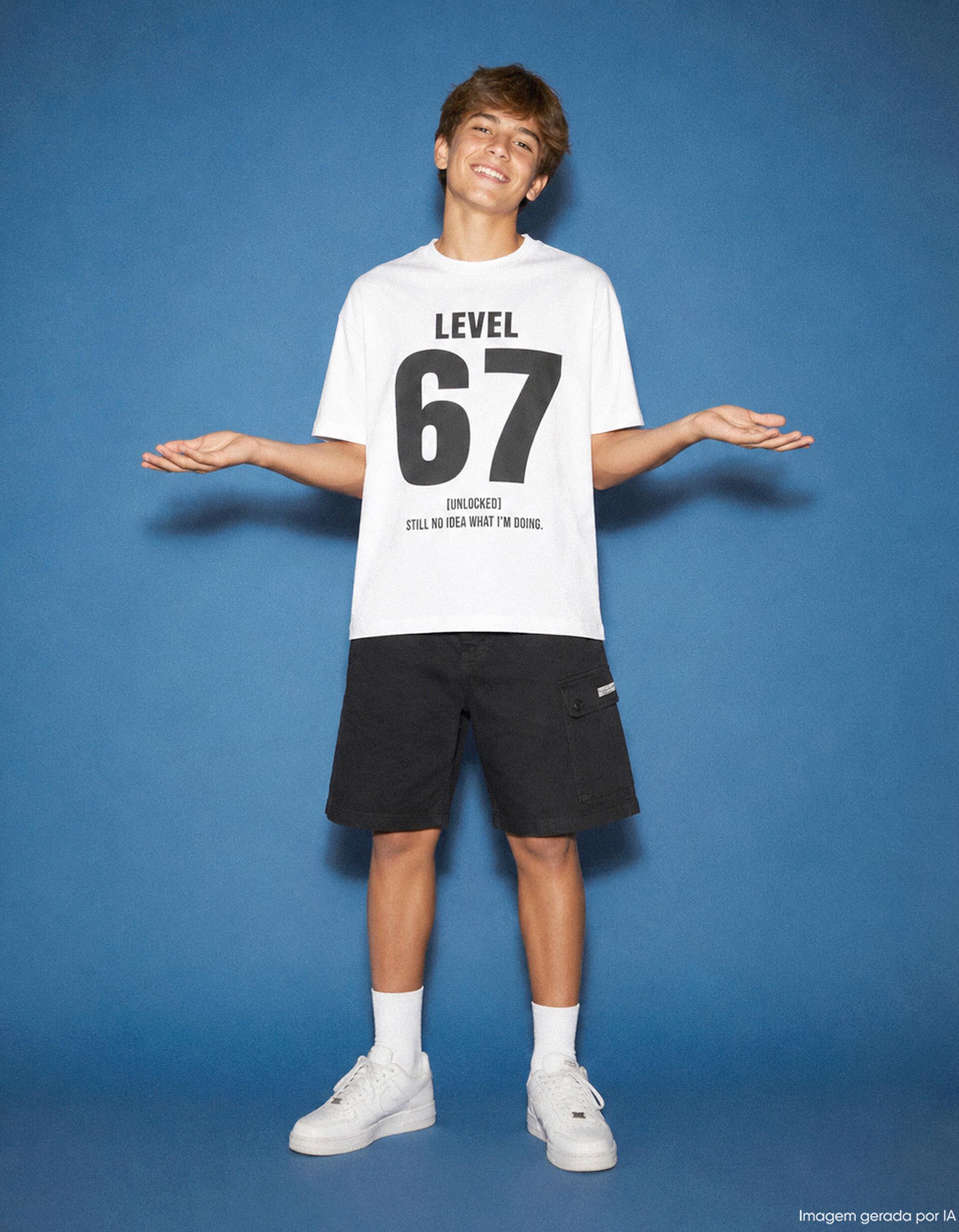Comprar Online T-shirt Estampada 'Loose Fit', Menino, Branco