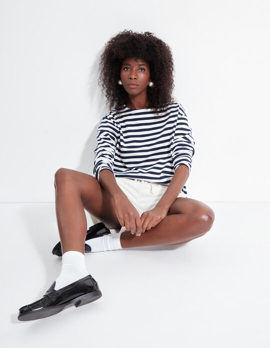 Comprar Online Camisola Riscas, Mulher, Azul Escuro