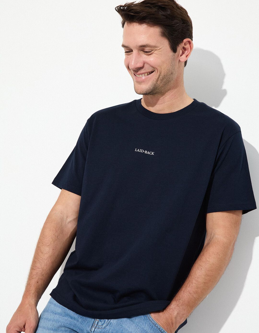 T-shirt 'Relaxed Fit', Homem, Azul Escuro 