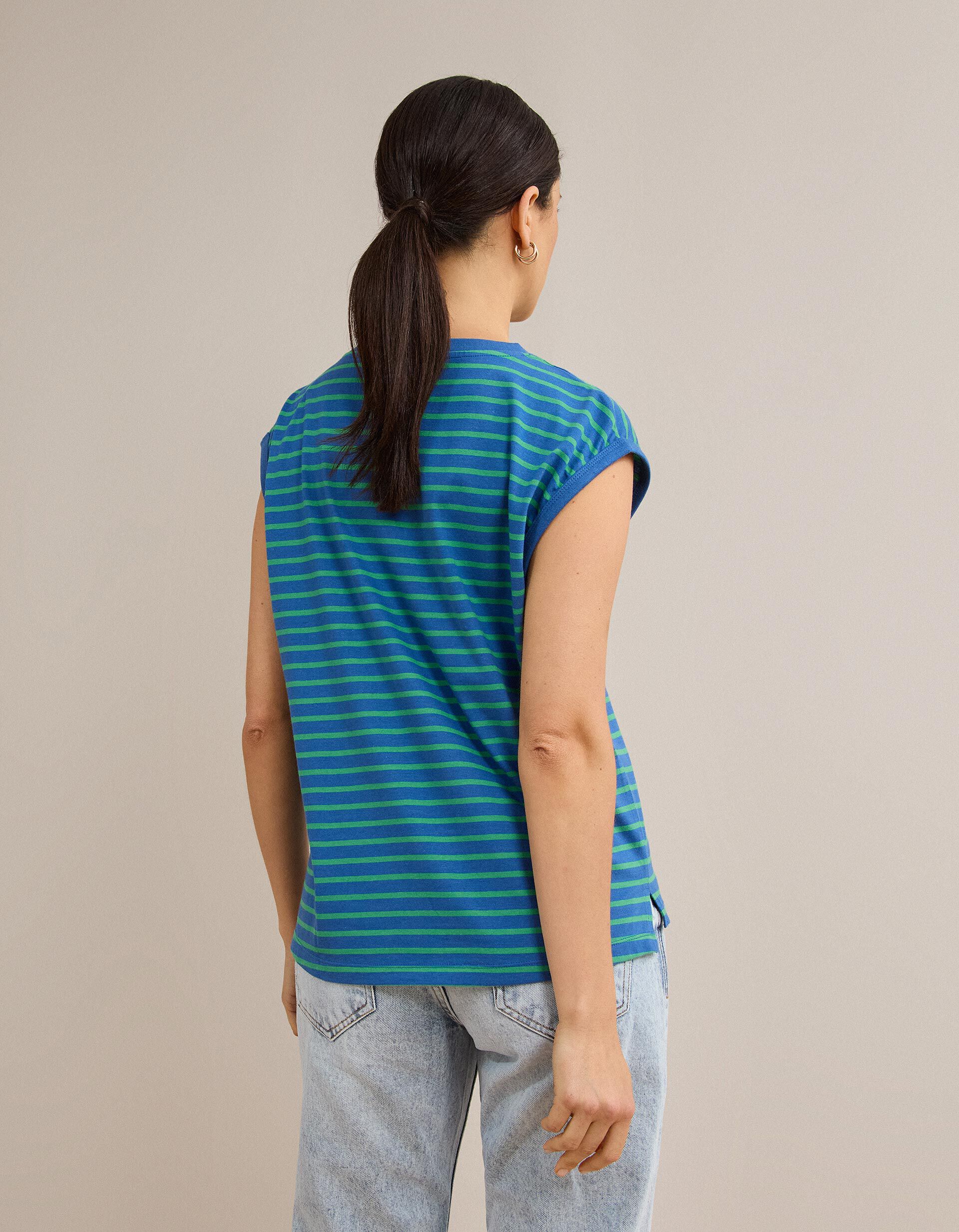 Comprar Online T-shirt &Agrave;s Riscas, Mulher, Azul
