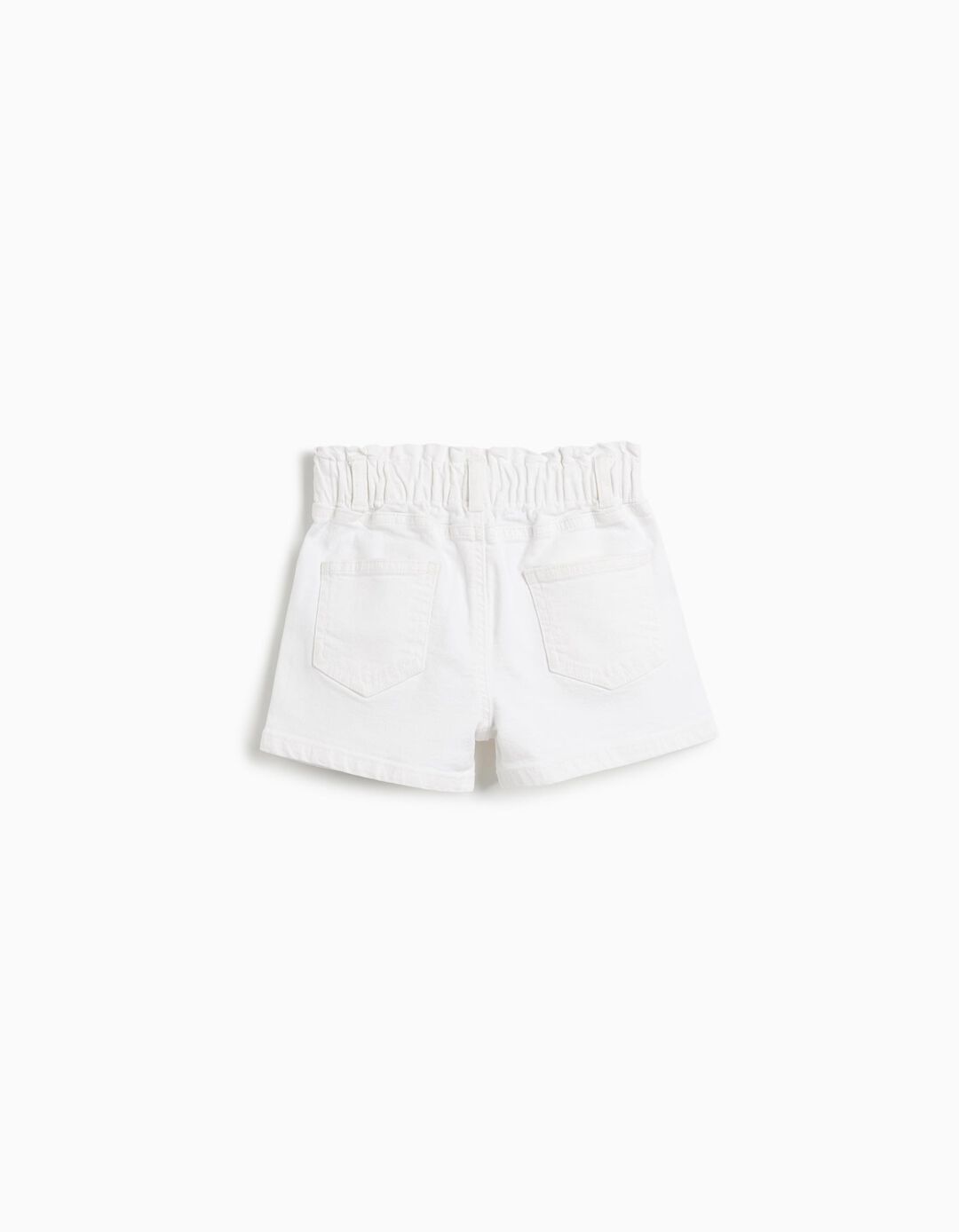 Calções de Ganga Paperbag, Menina, Branco