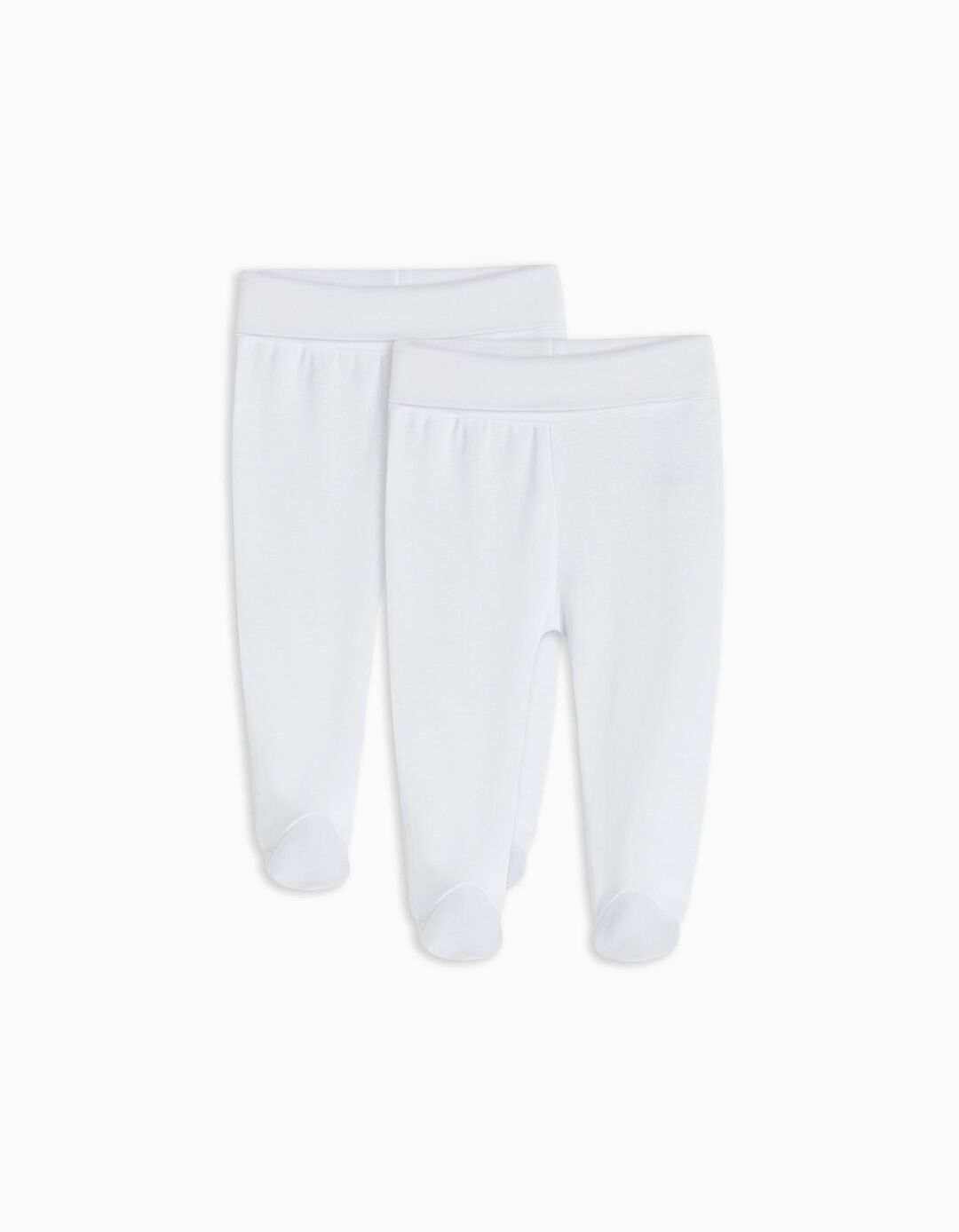 Pack 2 Calças com Pés, Bebé, Branco
