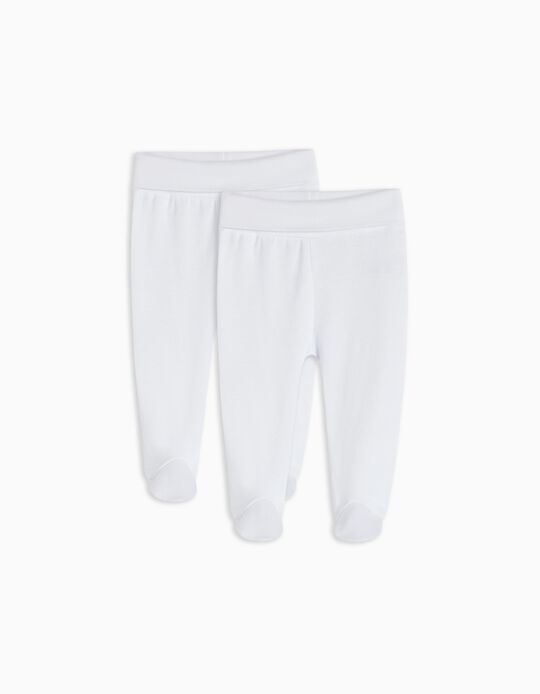 Comprar Online Pack 2 Calças com Pés, Bebé, Branco