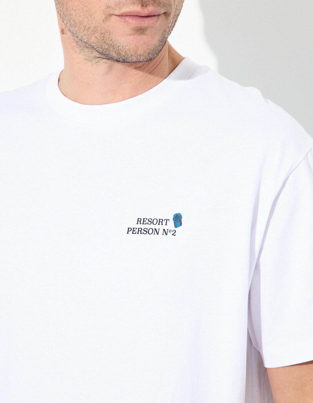T-shirt Jersey Print, Homem, Branco