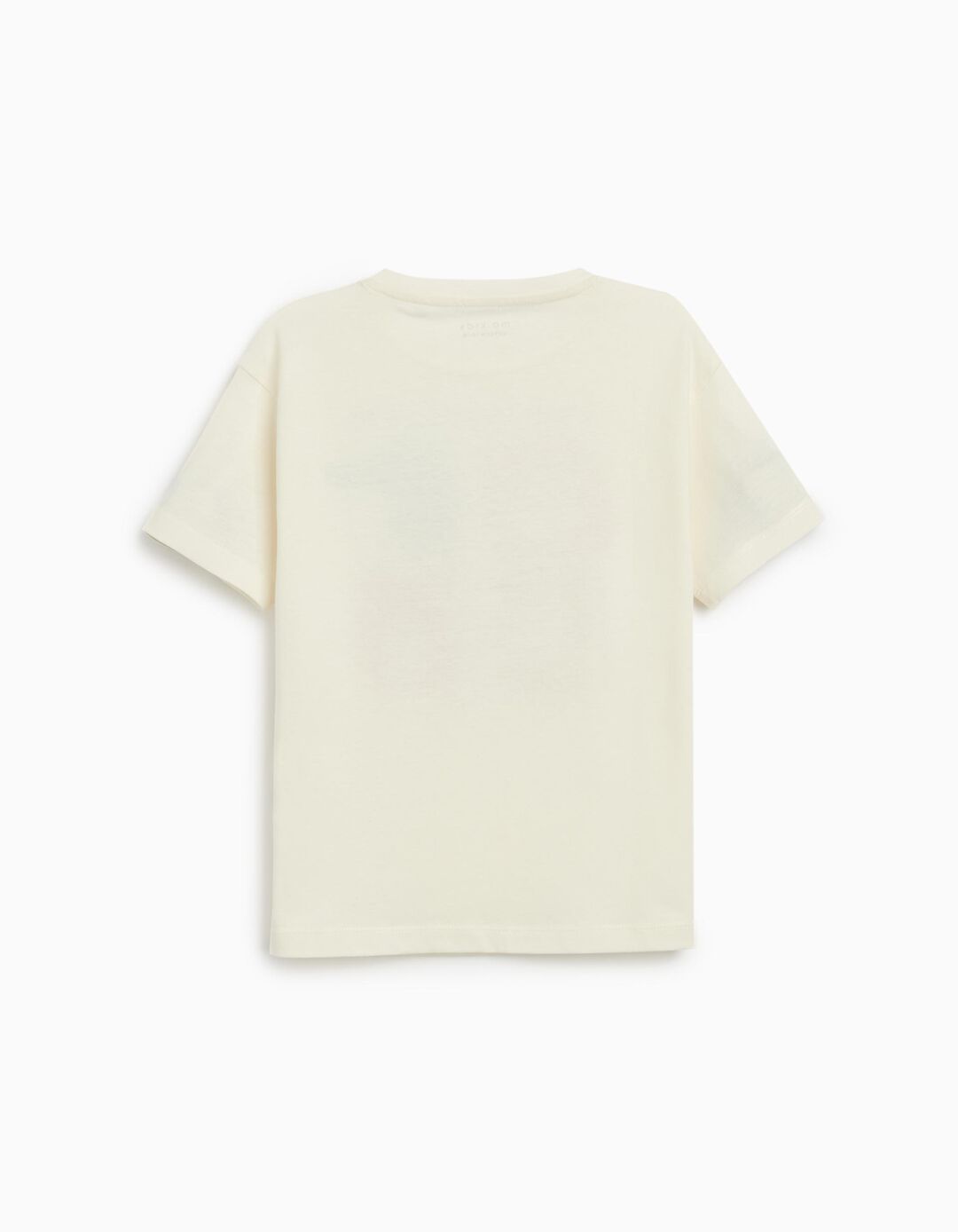 T-shirt Print, Menino, Bege Claro