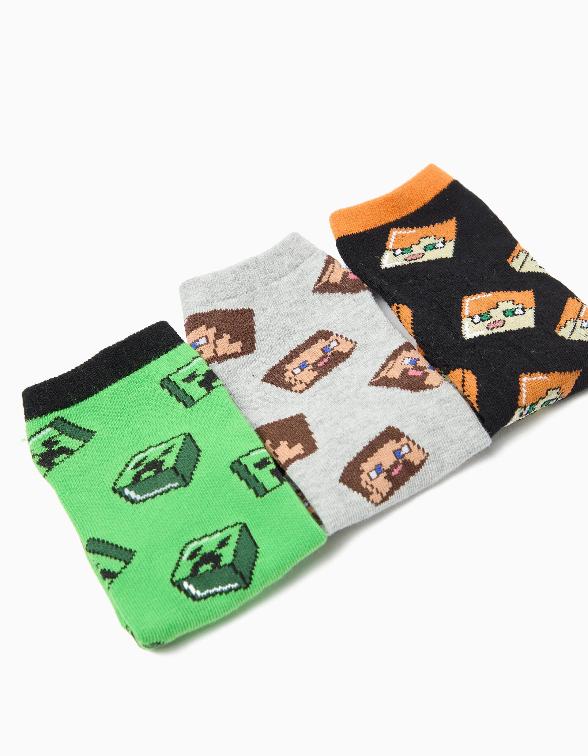 Comprar Online Pack 3 Meias 'Minecraft', Menino, Multicor