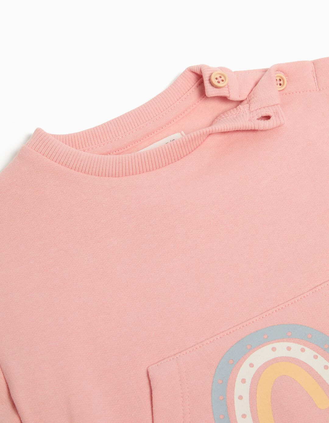 Sweatshirt de Felpa Estampada, Recém-nascido, Rosa Claro