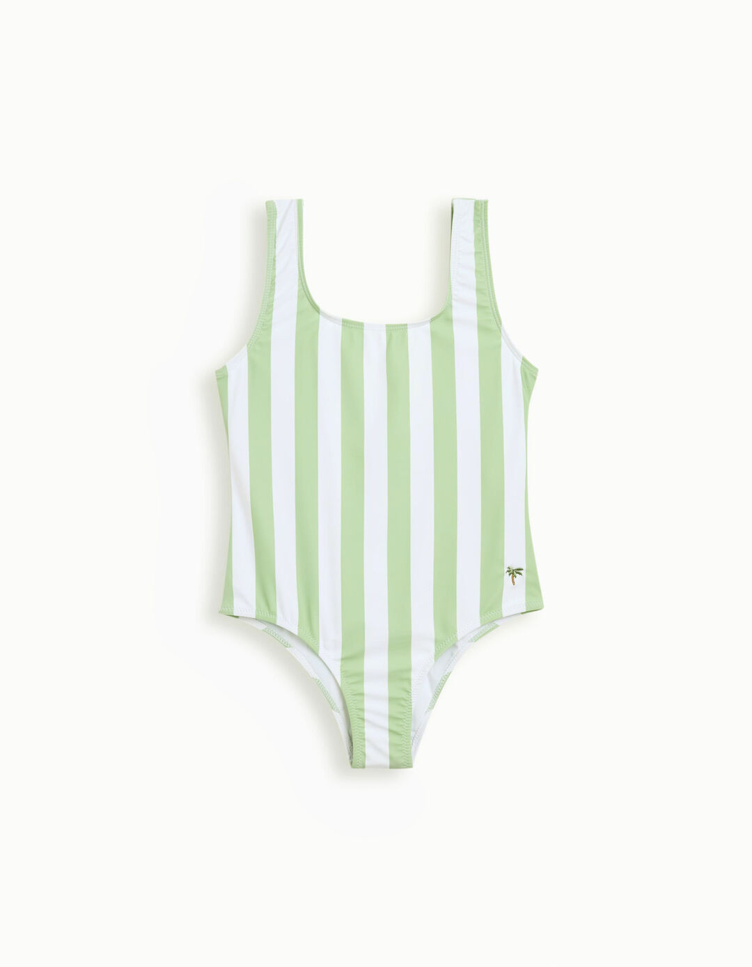Fato de Banho Riscas, Menina, Verde Claro