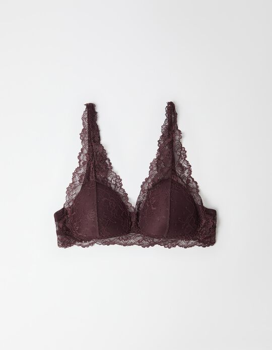 Comprar Online Soutien Bralette com Renda, Mulher, Vermelho Escuro