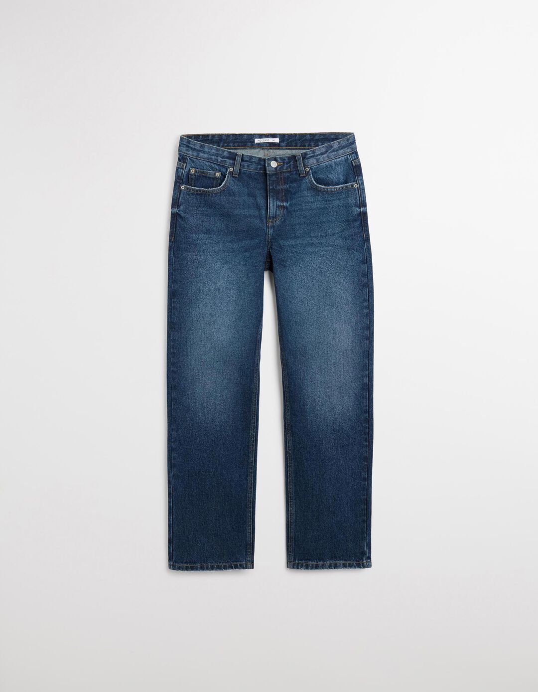 Calças de Ganga 'Straight Fit', Mulher, Azul Escuro