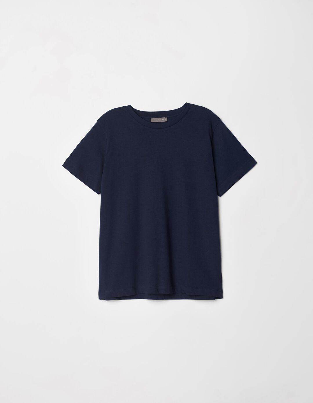 T-shirt Decote Redondo, Mulher, Azul Escuro