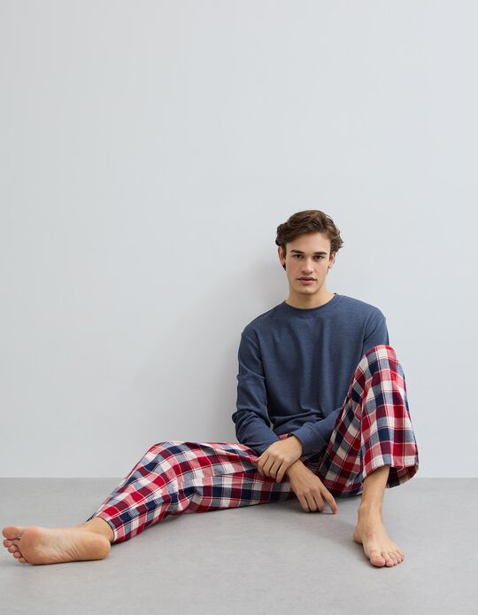 Comprar Online Pijama Xadrez, Homem, Azul Escuro