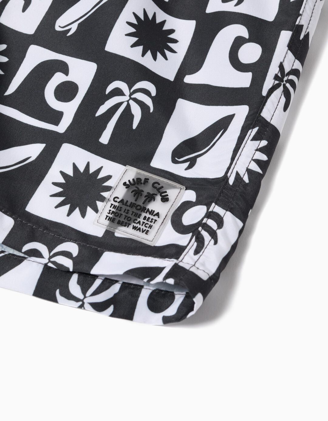 Calções de Banho Estampados, Menino, Cinzento Escuro 