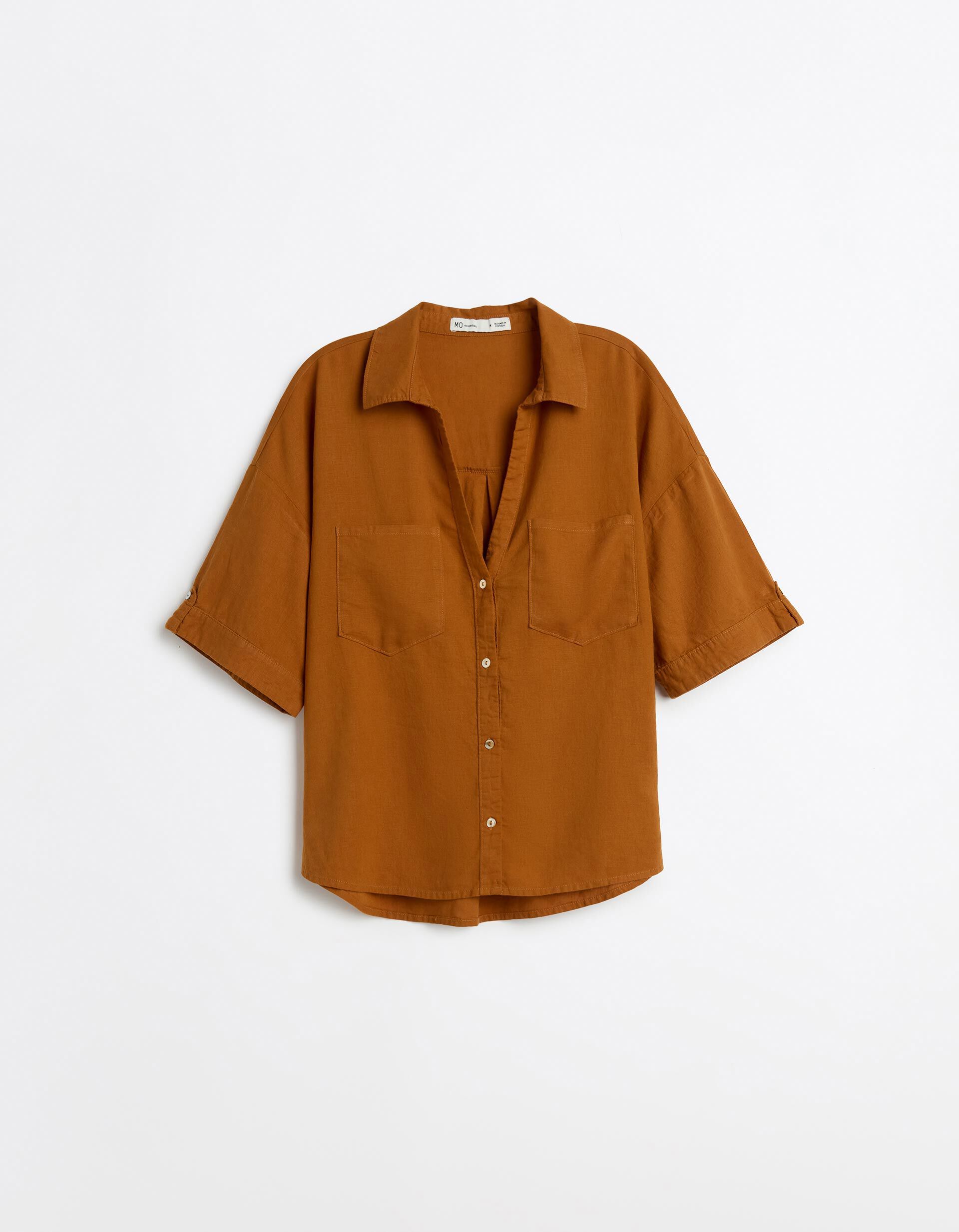 Comprar Online Blusa com linho, Mulher, Castanho Claro 