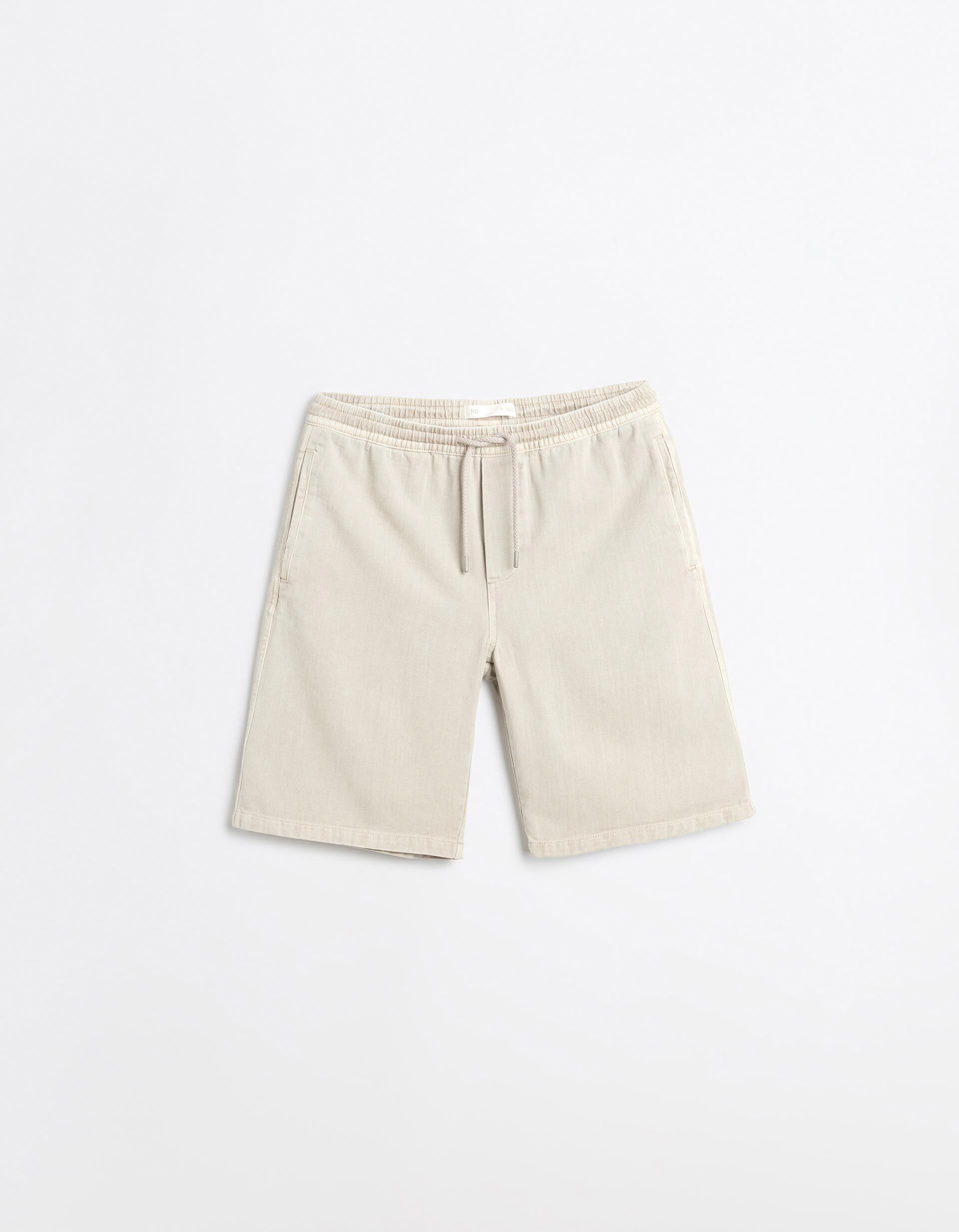 Comprar Online Cal&ccedil;&otilde;es Bermuda De Sarja, Homem, Bege 