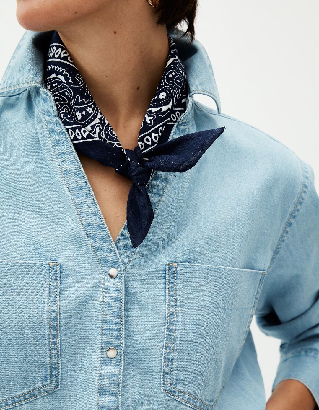 Sobrecamisa de Ganga, Mulher, Azul Claro