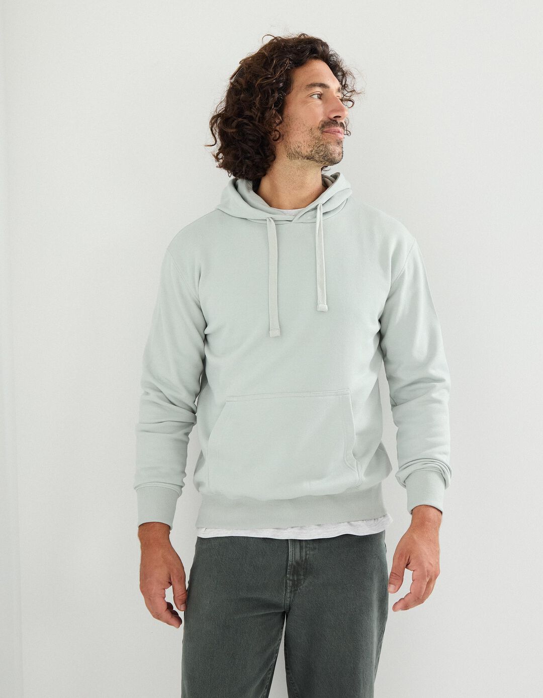 Sweatshirt com Capuz, Homem, Verde Claro