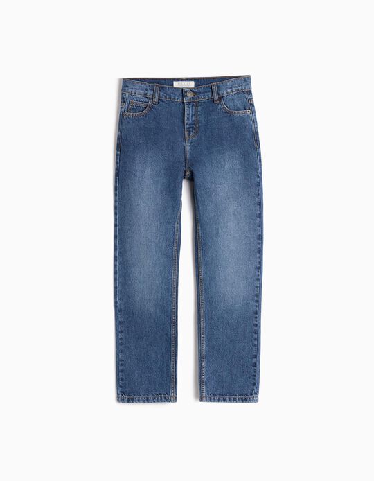 Comprar Online Calças de Ganga Regular, Menino, Azul 