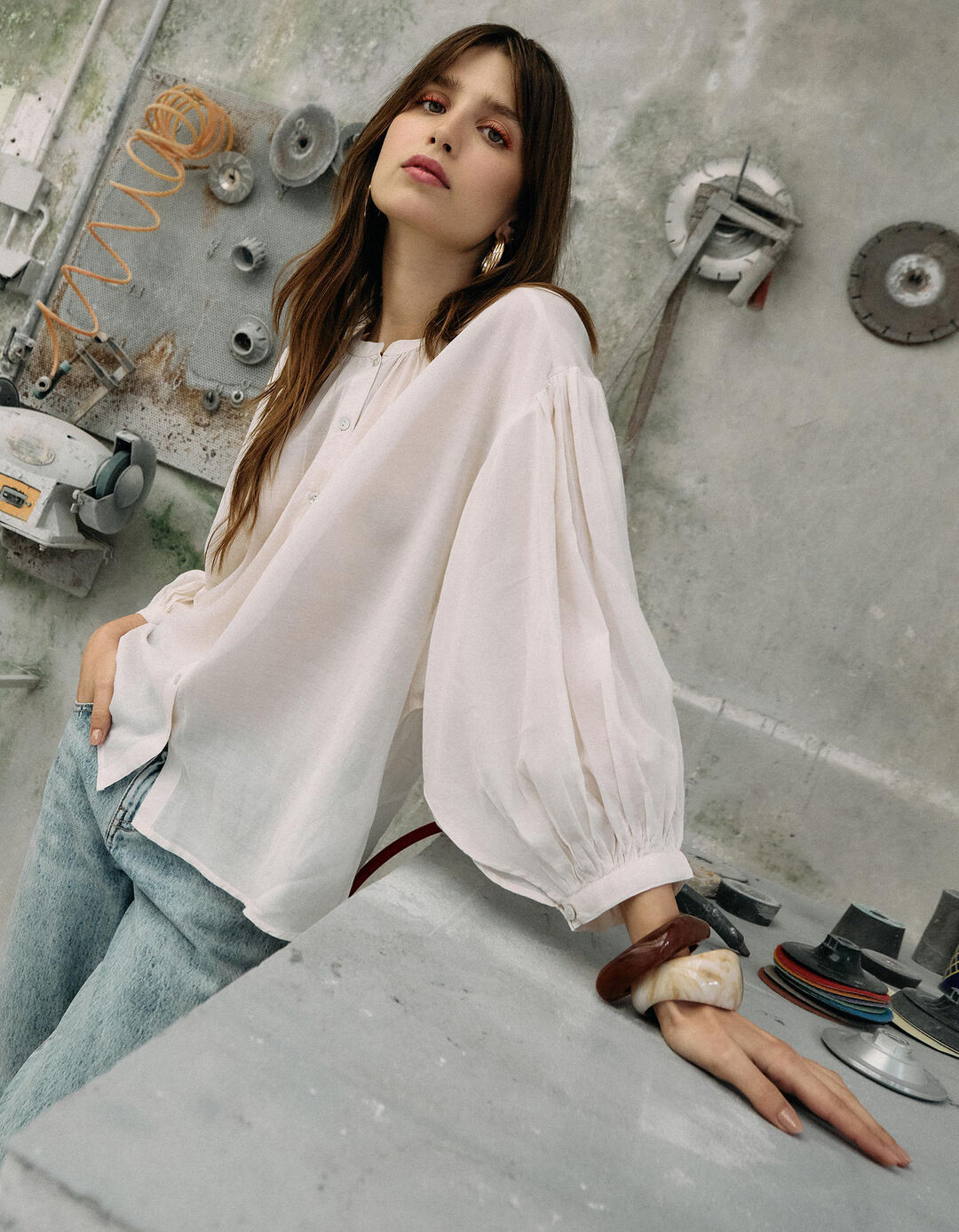 Blusa, Mulher, Bege Claro 