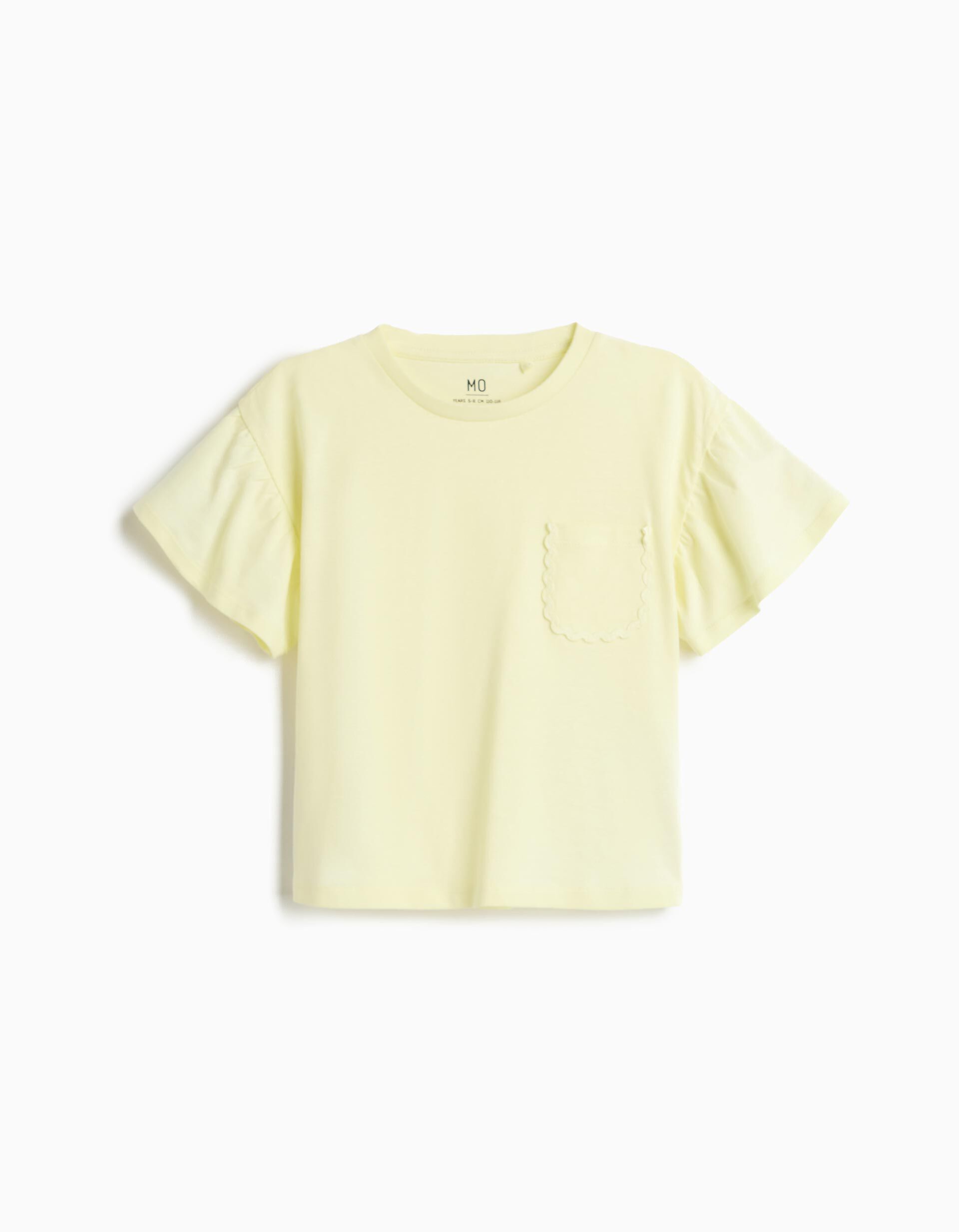 Comprar Online T-shirt com Bolso, Menina, Amarelo