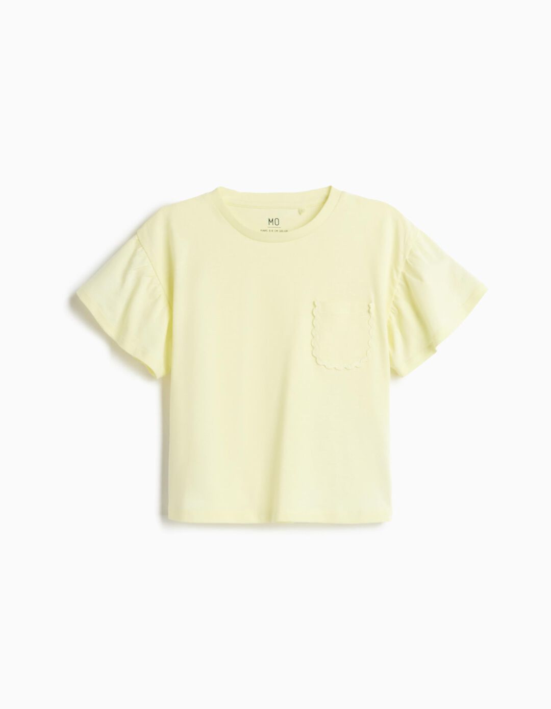 T-shirt com Bolso, Menina, Amarelo