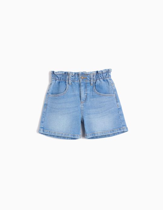 Comprar Online Calções de Ganga Paperbag, Menina, Azul Claro