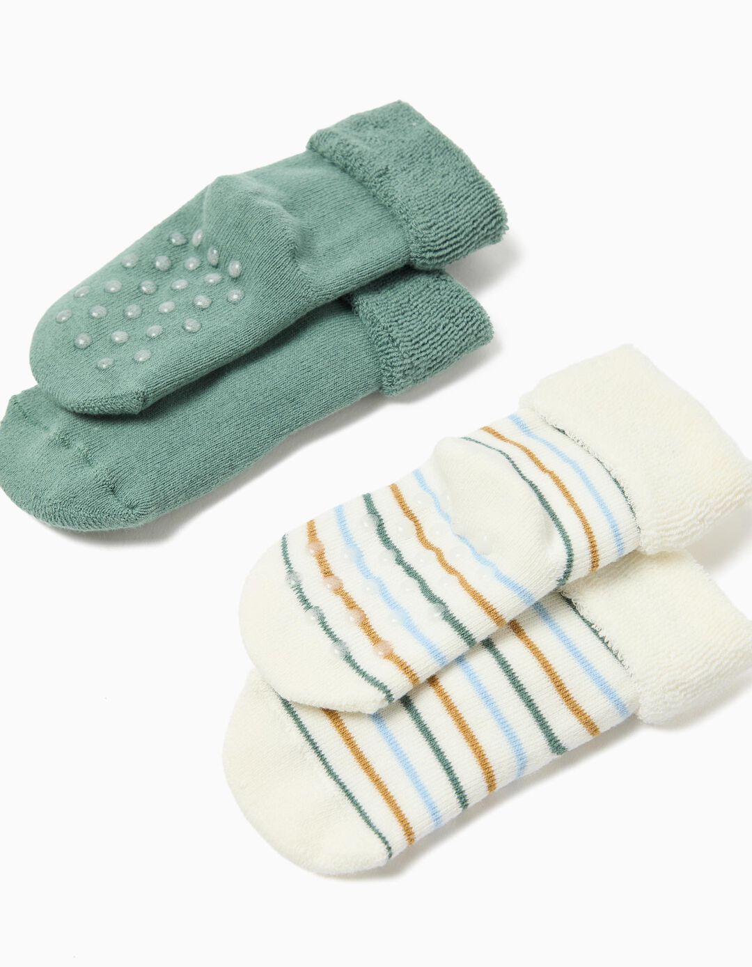 Pack 2 Pares de Meias Antiderrapante, Menino, Verde Escuro