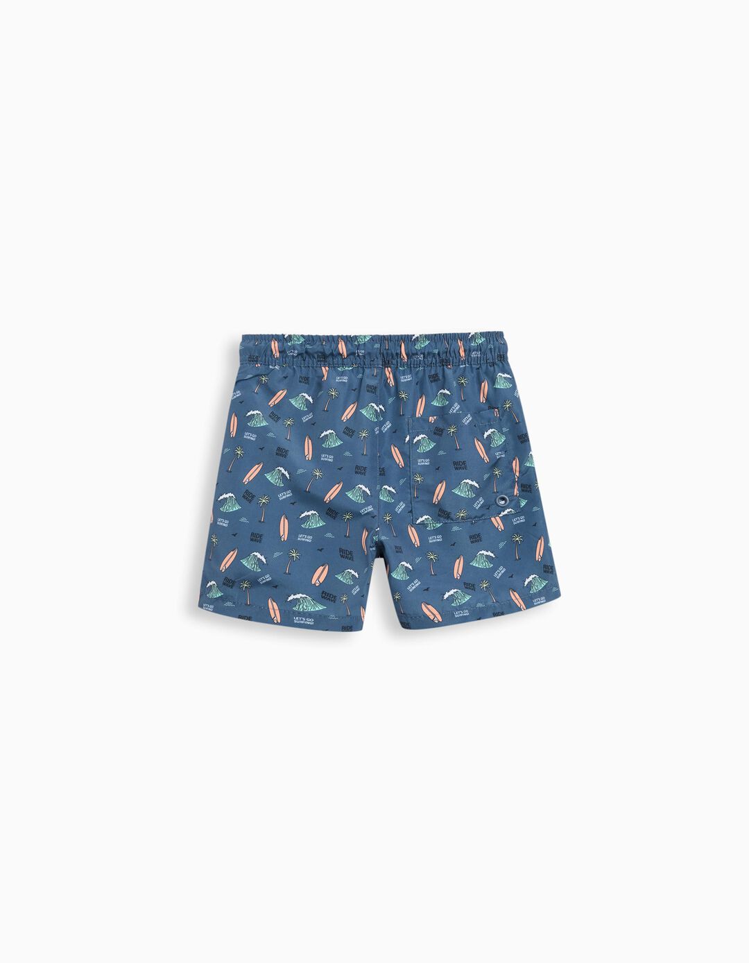 Calções de Banho Estampados, Menino, Azul Escuro 