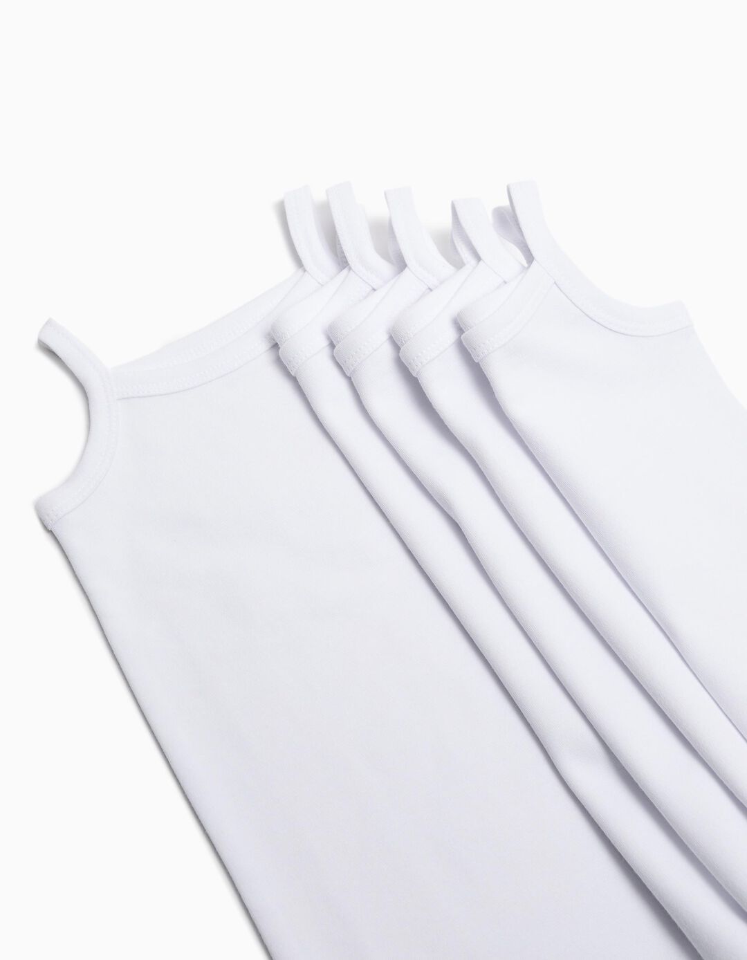Pack 5 Bodies Alças, Menina, Branco 