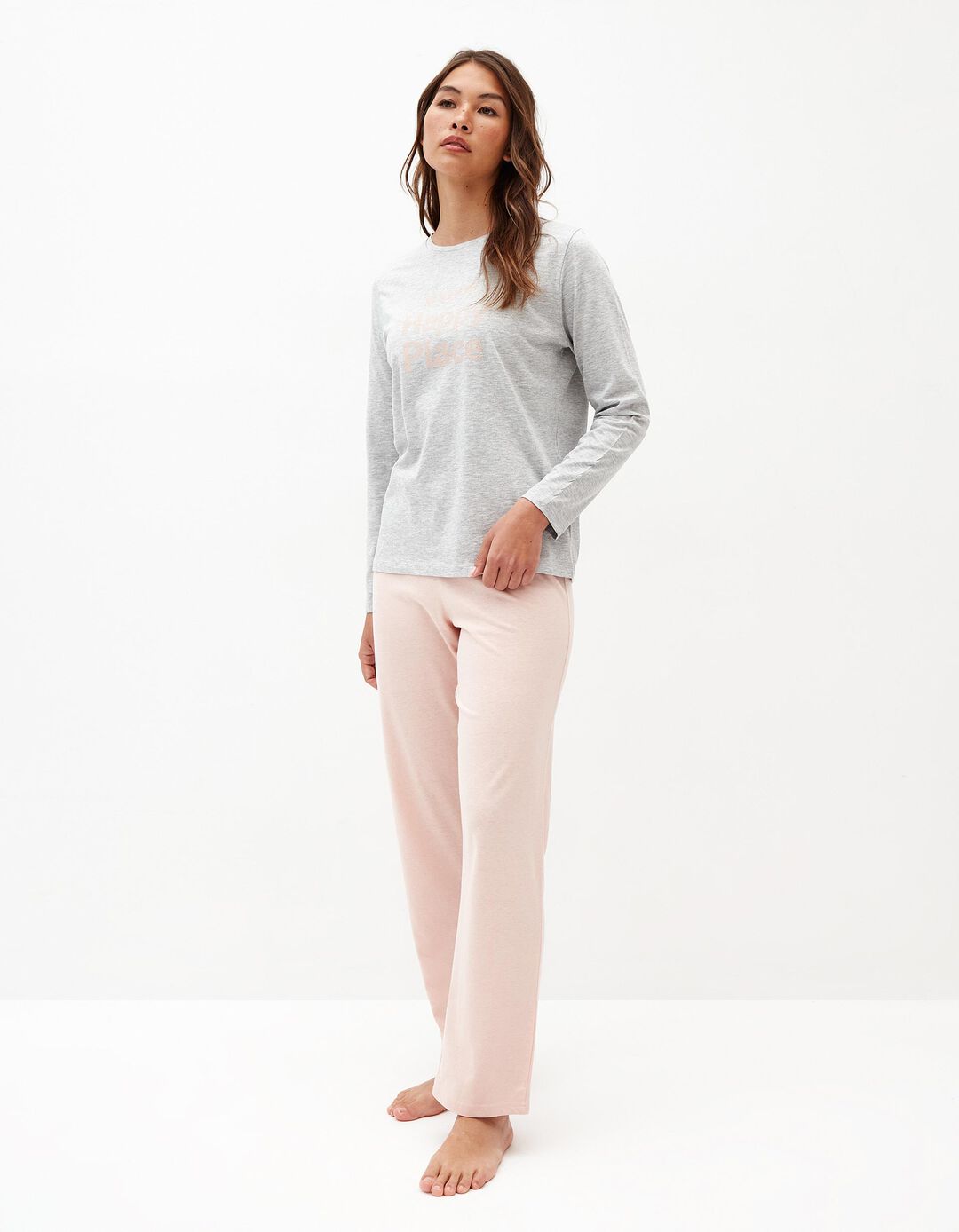 Pijama Jersey, Mulher, Cinzento Claro