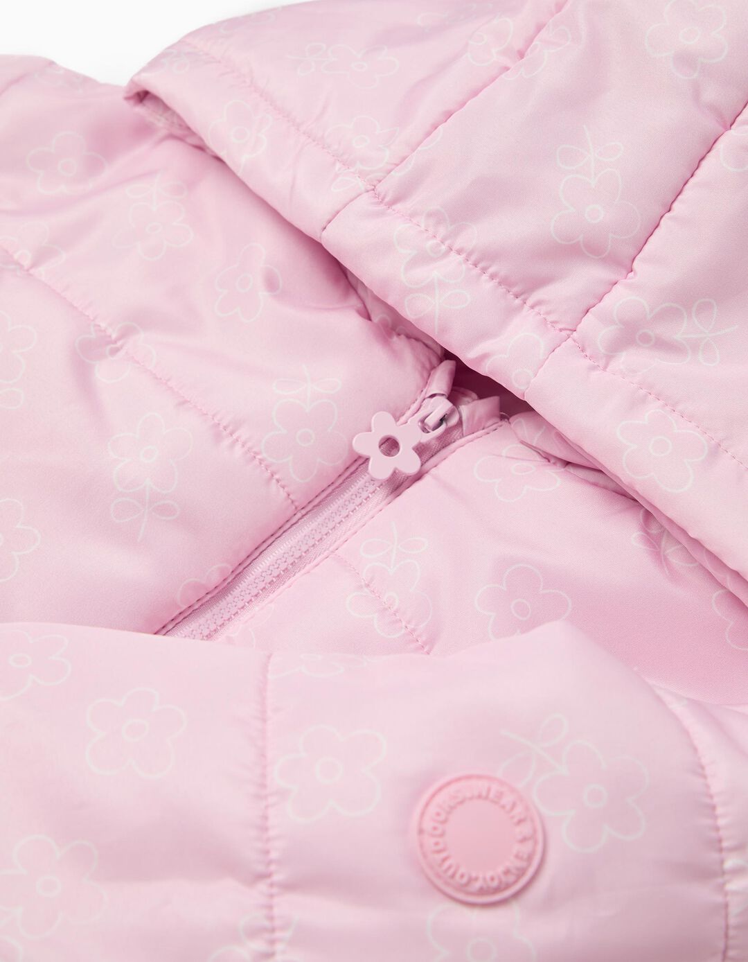 Casaco Acolchoado, Menina, Rosa Claro