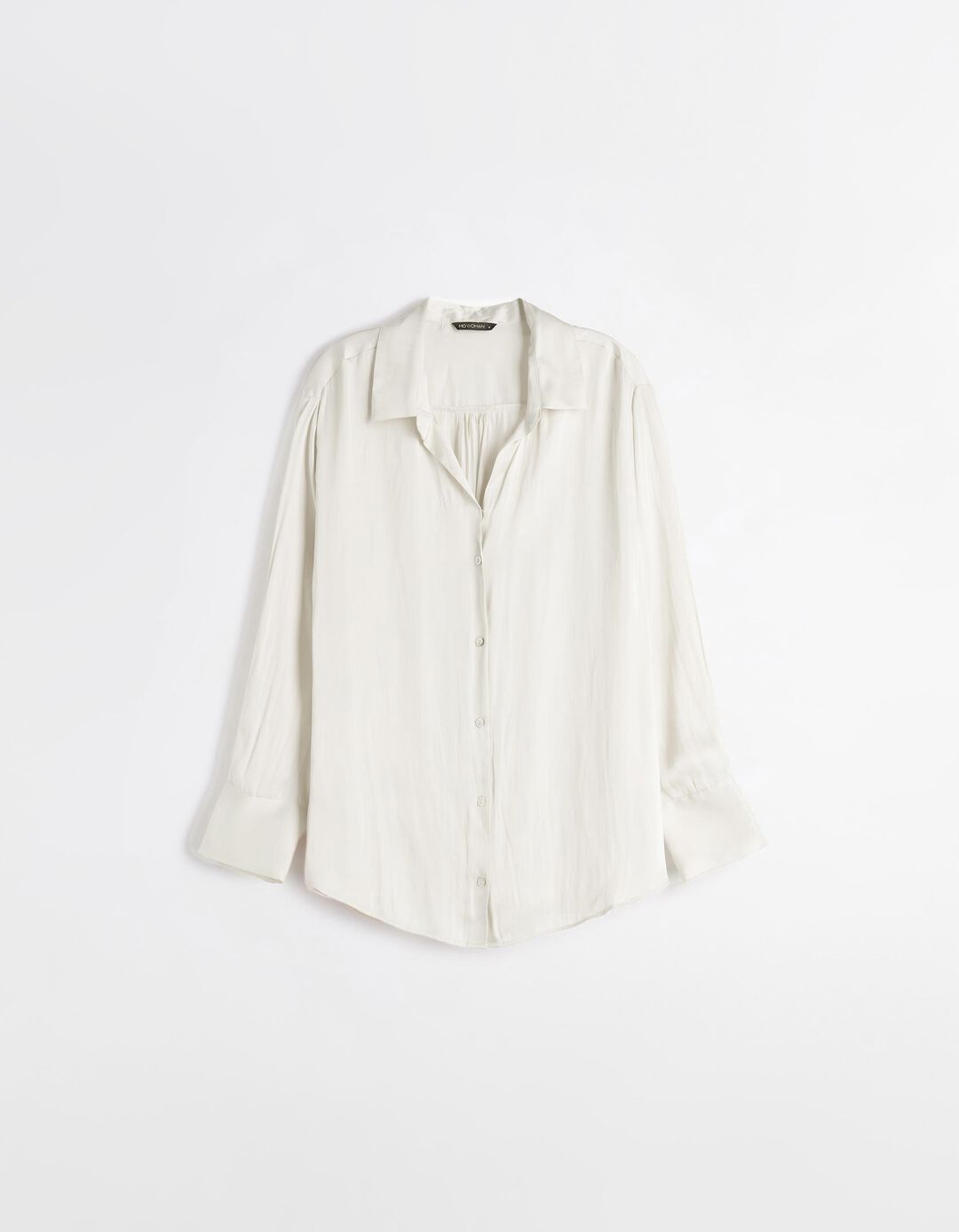 Camisa Acetinado, Mulher, Bege Claro