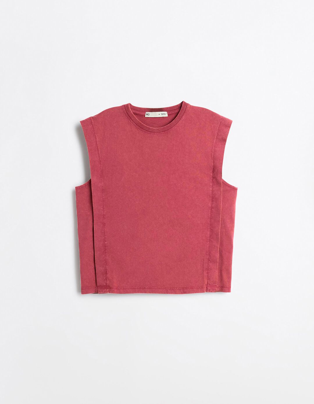 T-shirt Manga Cava, Mulher, Vermelho Escuro