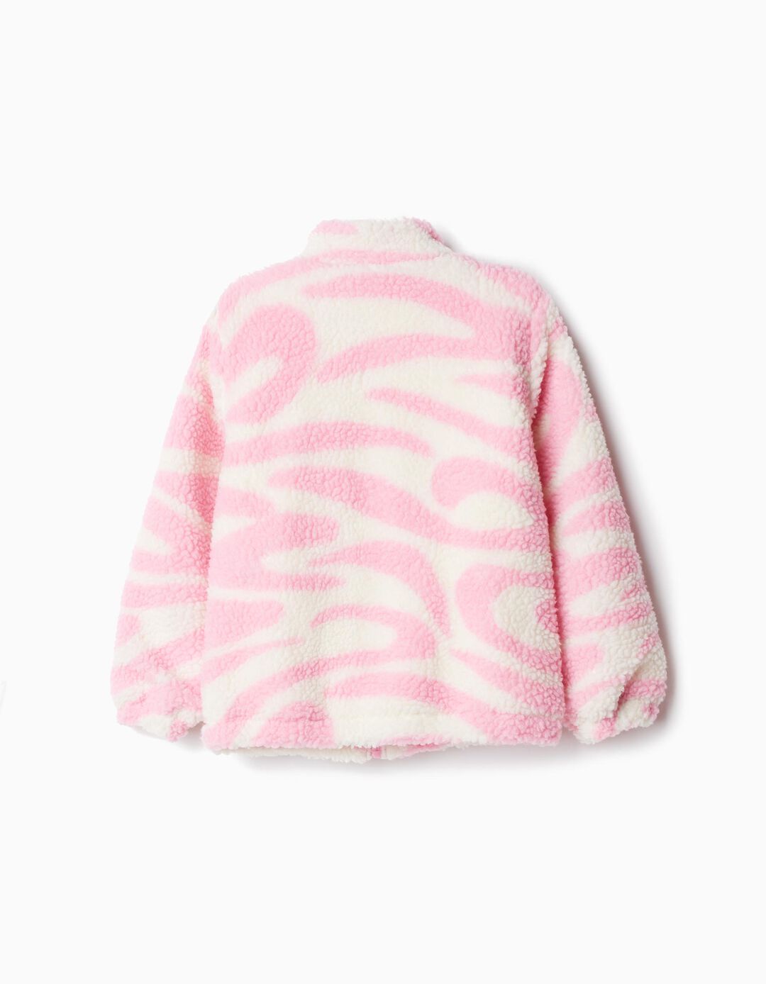 Casaco Sherpa Padrão, Menina, Rosa Claro