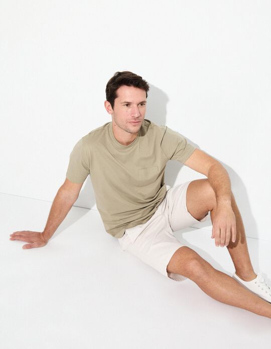 Comprar Online T-shirt Bolso, Homem, Bege Escuro