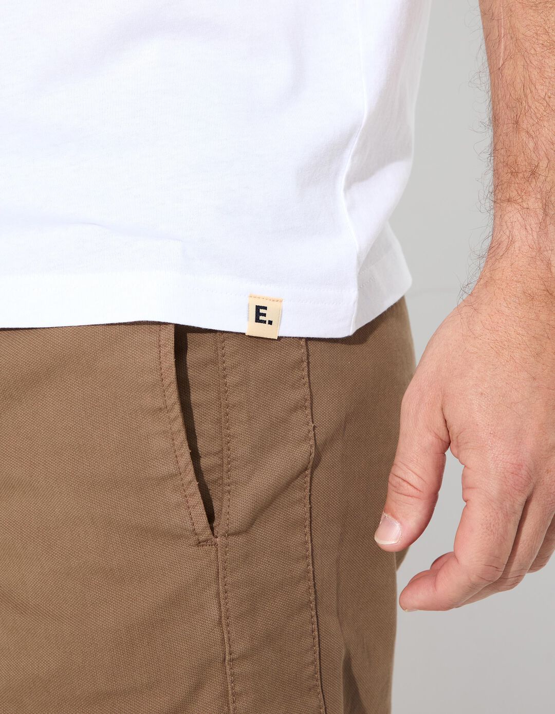 T-shirt Jersey com Bolso, Homem, Branco