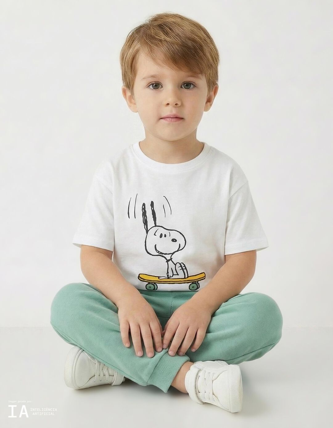 T-shirt 'Snoopy', Menino, Branco