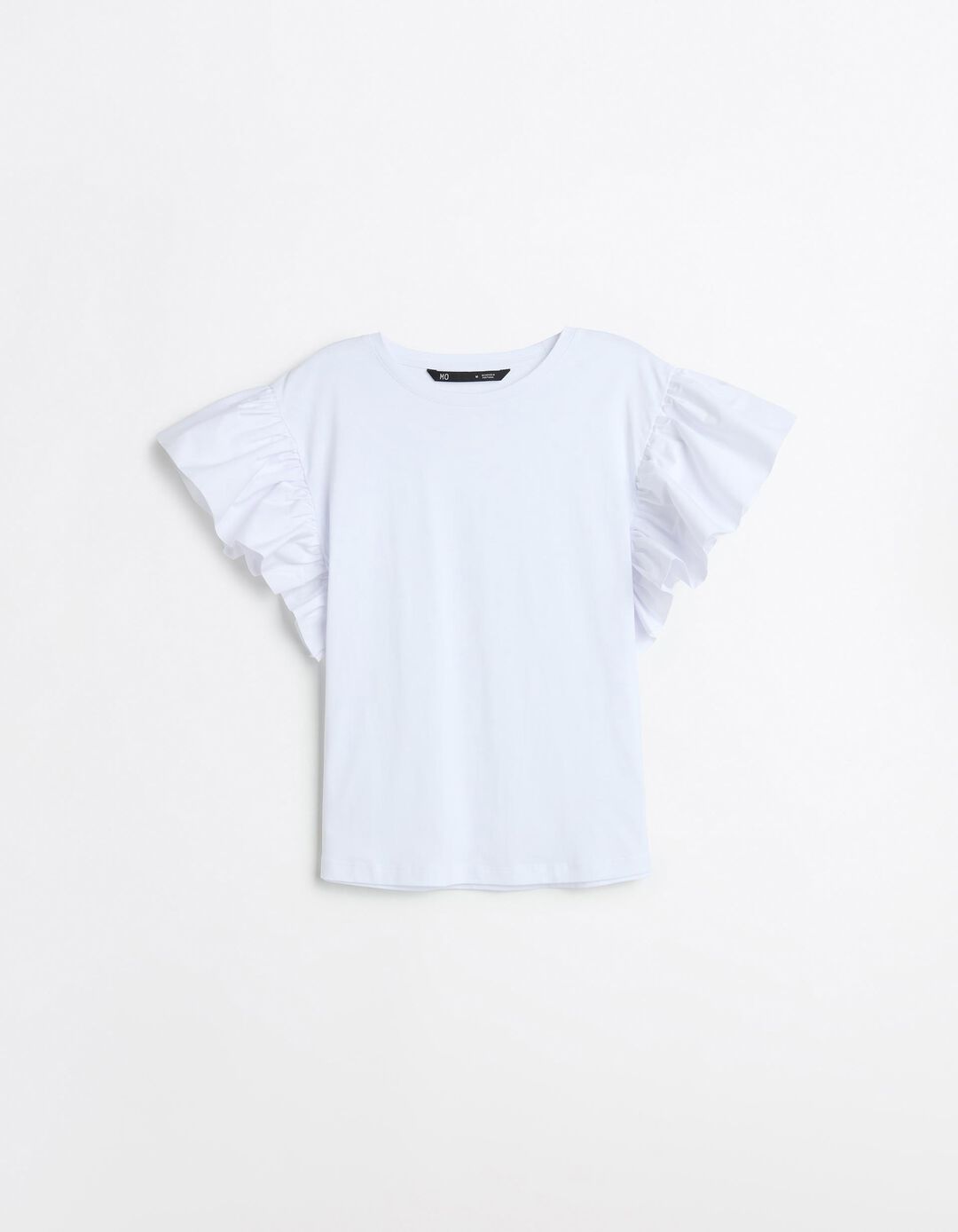 T-shirt Folhos, Mulher, Branco