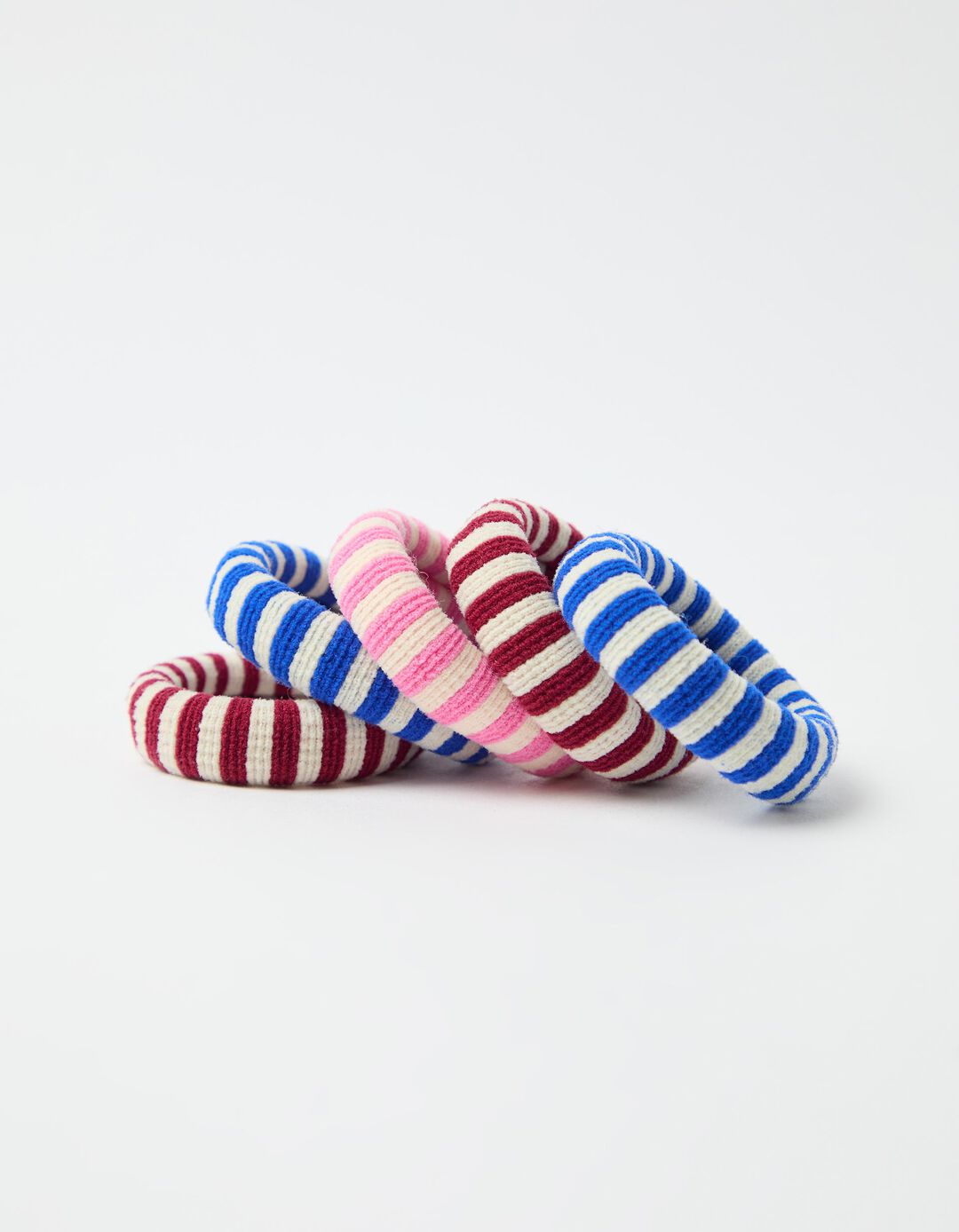 Pack 5 El&aacute;sticos &agrave;s Riscas, Mulher, Multicolor