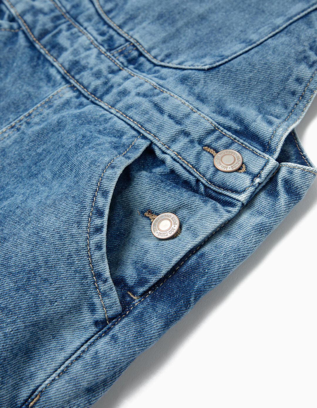 Jardineiras de Ganga 'Wide Leg', Menina, Azul