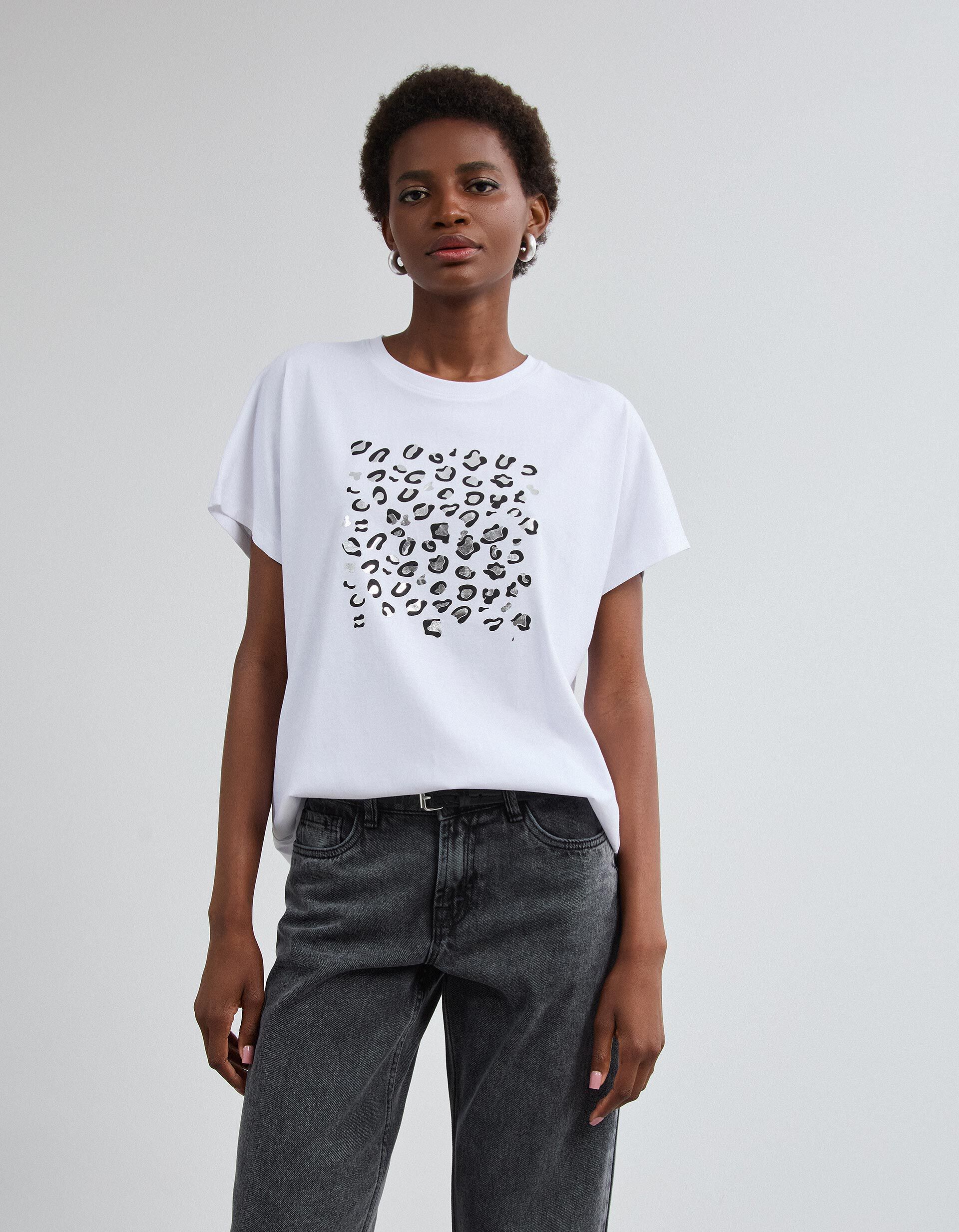 Comprar Online T-shirt Com Estampado Foil, Mulher, Branco