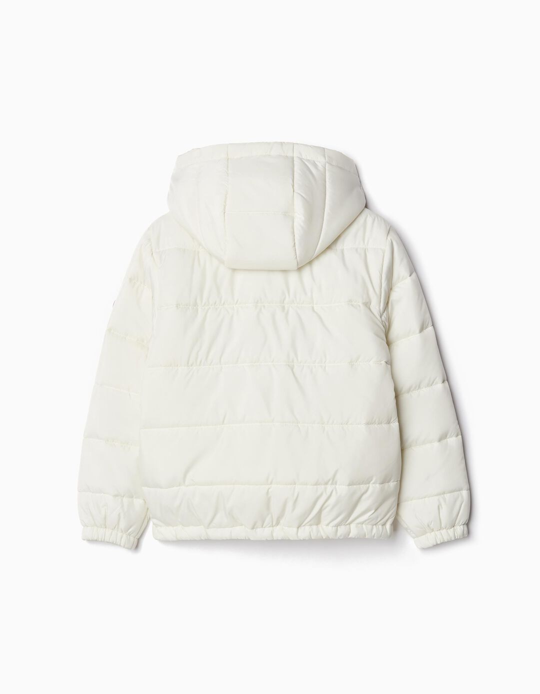 Casaco Acolchoado com Capuz, Menina, Branco